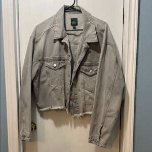 Never Worn Wild Fable Gray Cropped Denim Jacket